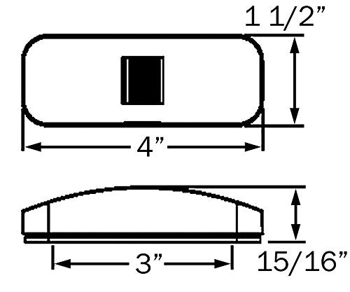 Red Optronics MC-44RBP Rectangular Reflector Marker/Clearance Light