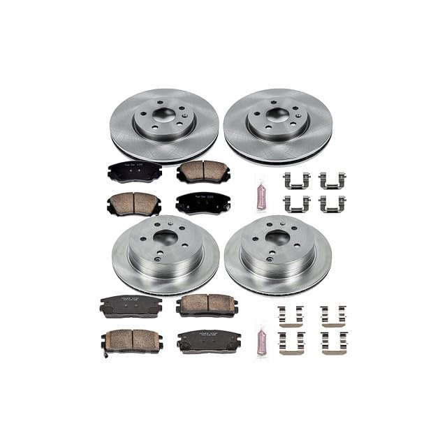 Power Stop Autospecialty KOE5516 Front and Rear Replacement Brake Kit OE Brake Rotors and Ceramic Brake Pads For 2010 2011 2012 2013 2014 2015 2016 2017 Chevy Equinox GMC Terrain