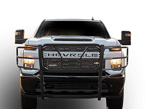 RUGGED Black Horse Heavy Duty Grille Brush Bumper Guard Modular Black Compatible with 2020-2024 Chevrolet Silverado 3500 HD|2020-2024 Chevrolet Silverado 2500 HD-RU-CHSI30-B