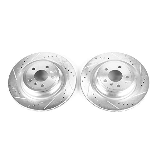 Power Stop EBR1453XPR Evolution Rear Drilled and Slotted Rotor Pair For GLE300d, GLE350, GLE3, GLE400, GLE, GLE43 AMG, GLE450, GLE550e, ML, ML350, ML, ML550 [Model Specific]