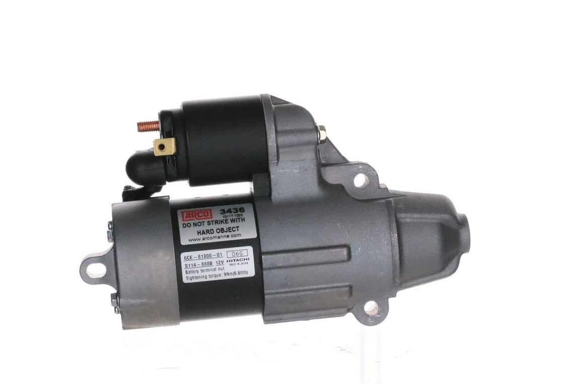 OEM Premium ARCO Replacement Outboard Starter for Yamaha and Hitachi - 6CE-81800, S114-888