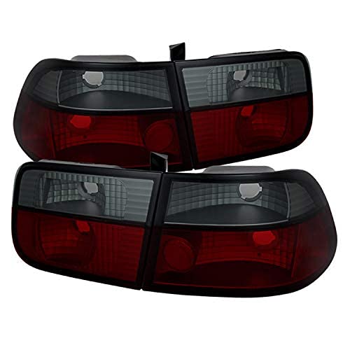 Honda Civic 96-00 2Dr Spyder 5076557 Crystal Tail Lights - Red Smoke
