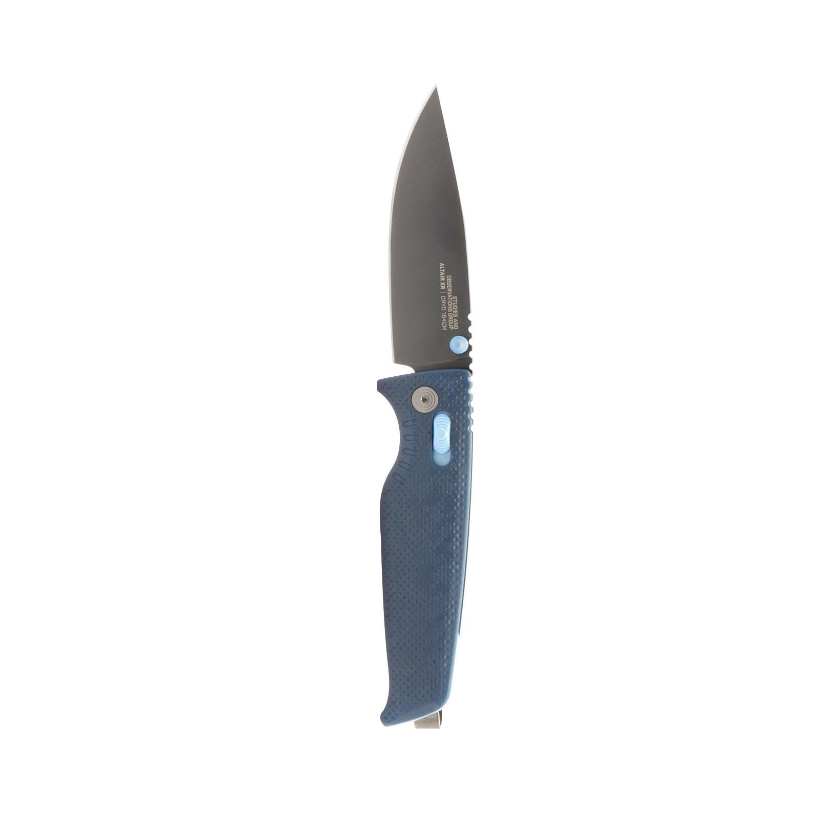 SOG Superlight Altair XR Compact Outdoor CRYO 154cm Steel Folding Knife | Lanyard Loop, Pocket Clip & XR Lock, Squid Ink