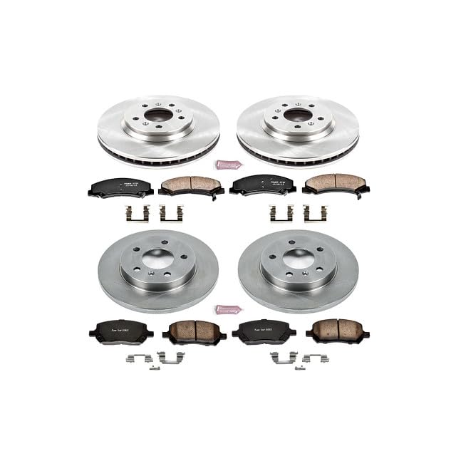 POWERSTOP Autospecialty KOE5504 Front and Rear Replacement Brake Kit-OE Brake Rotors & Ceramic Brake Pads