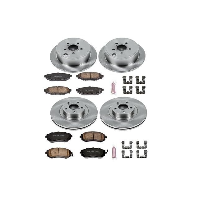 Power Stop Brake Kit For Subaru WRX Forester Impreza Legacy Outback [Application Specific] Autospecialty Front and Rear Replacement OE Brake Rotors and Ceramic Brake Pads KOE4077