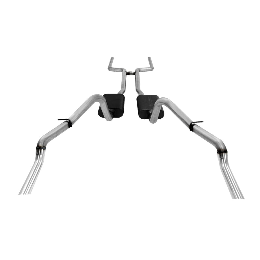 Flowmaster American Thunder 17139 Crossmember-Back Exhaust Kit 2.5 Inch Aluminized Steel 304 Stainless Angle Cut Tips Compatible with 1969 Chevy Camaro and Pontiac Firebird with V8 engine