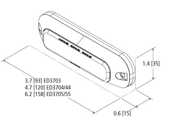 ECCO Directional ED3703A, 3 LED, surface mount, 12-24VDC, amber