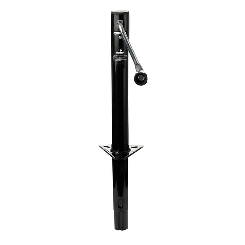 Husky Towing Manual Trailer Tongue Jack 1000 lb Capacity Round A-Frame 14-13/16 Inch Travel Side Wind Black Steel Bolt-On or Weld-On Mount