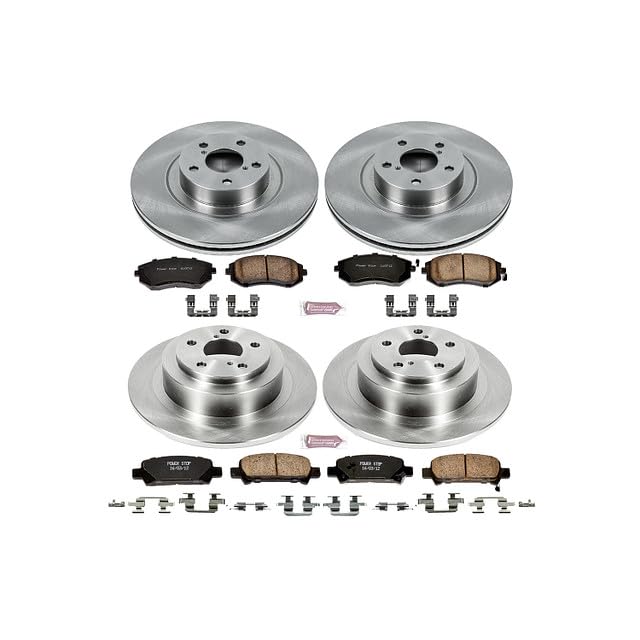 Power Stop Autospecialty KOE2748 Front and Rear Replacement Brake Kit-OE Brake Rotors & Ceramic Brake Pads For Subaru Baja 2004-2006 [Vehicle Specific]