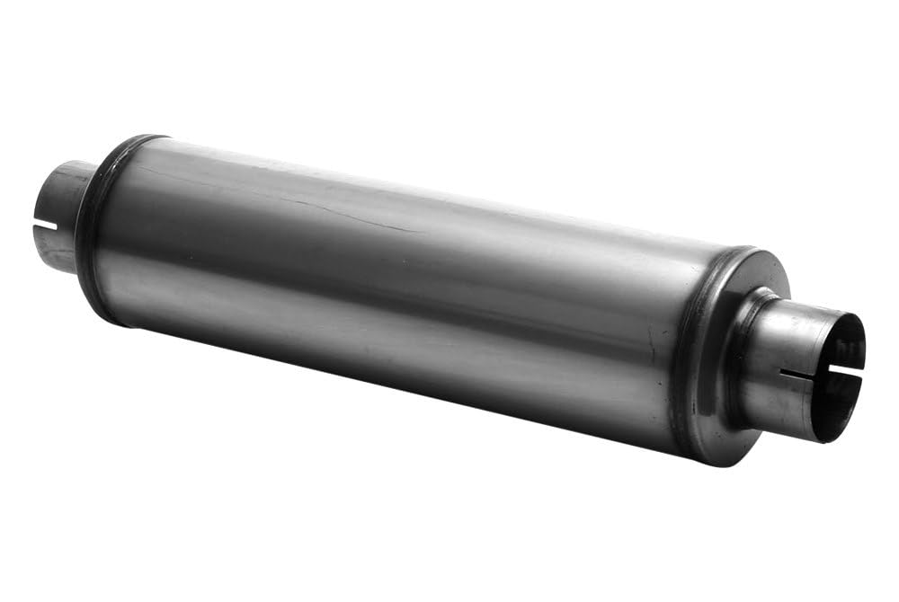 Cherry Bomb SA2772 Muffler - Salute Reversible Round Body - D4" X L24" 30" OAL 4" C/C Muffler - Cherry Bomb Salute