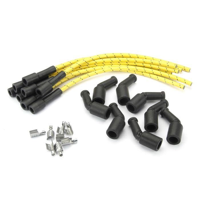 Lokar Performance Products PW-1023 Kit Plug Wire Ls Coil To Plug, 180D Plug, 135D Coil, Cut To Fit Yellow With Black Tracers