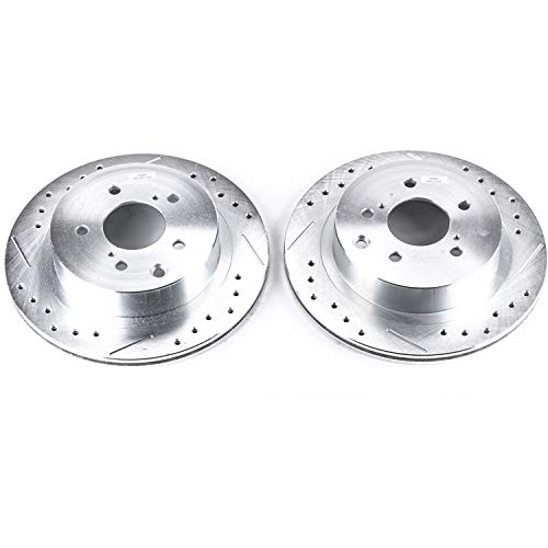 Power Stop JBR509XPR Evolution Rear Drilled & Slotted Rotor Pair For Nissan 300ZX 1989-1996 [Model Specific]