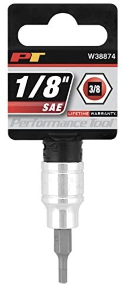 W38874 Performance Tool 3/8-Inch Drive Hex Bit Socket, 1/8