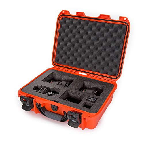 Waterproof Nanuk 920 Hard Case with Custom Foam Insert for Sony A7R Size Camera - Orange