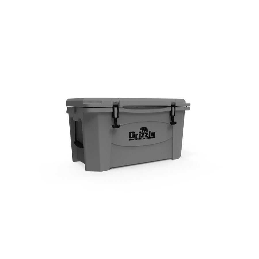 45 Cooler Grizzly | 45 qt Ice Chest Durable Rotomolded Insulated | Made in The USA | Warranty for Life | for Beach Boat Camping Fishing Hunting | G45 | Gray