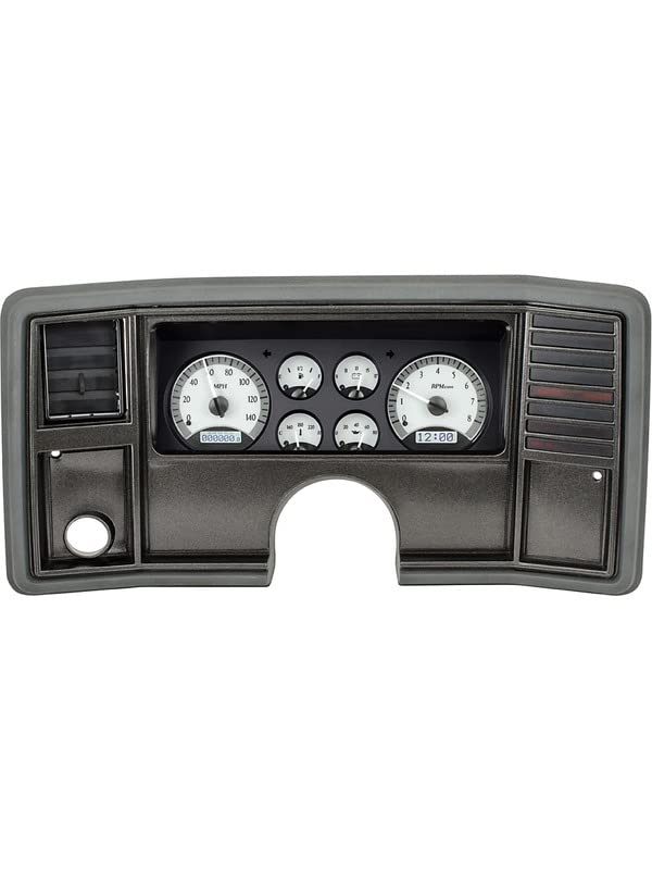 Dakota Digital VHX-78C-MC-S-W 78 -88 Chevy Monte Carlo Analog Dash Gauge System Silver White