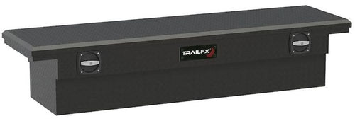 Ford F-150 TrailFX Tool Box 5.5 Foot Bed 2001-2026 Lockable Aluminum Crossover Low Profile, Single Lid, Diamond Tread, Matte Black, 19.25 Inch x 72 Inch x 13.5 Inch 8.6 Cubic Feet TrailFX 120723C