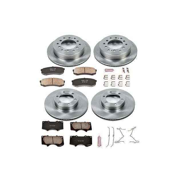 POWERSTOP Autospecialty KOE2422 Front and Rear Replacement Brake Kit-OE Brake Rotors & Ceramic Brake Pads For 2003 2004 2005 2006 2007 2008 2009 Toyota 4Runner Lexus GX470