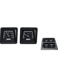 69 Chevy Camaro Dakota Digital with Console Gauges Analog Dash Black Alloy White VHX-69C-CAC-K-W
