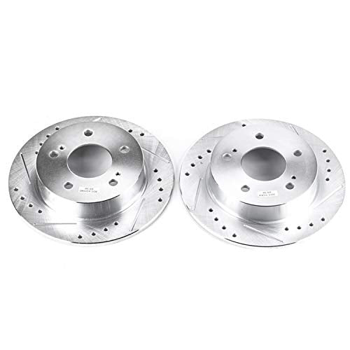 Power Stop Rear JBR755XPR Drilled & Slotted Rotor Pair For Nissan 240SX 1994-1998 [Model Specific]