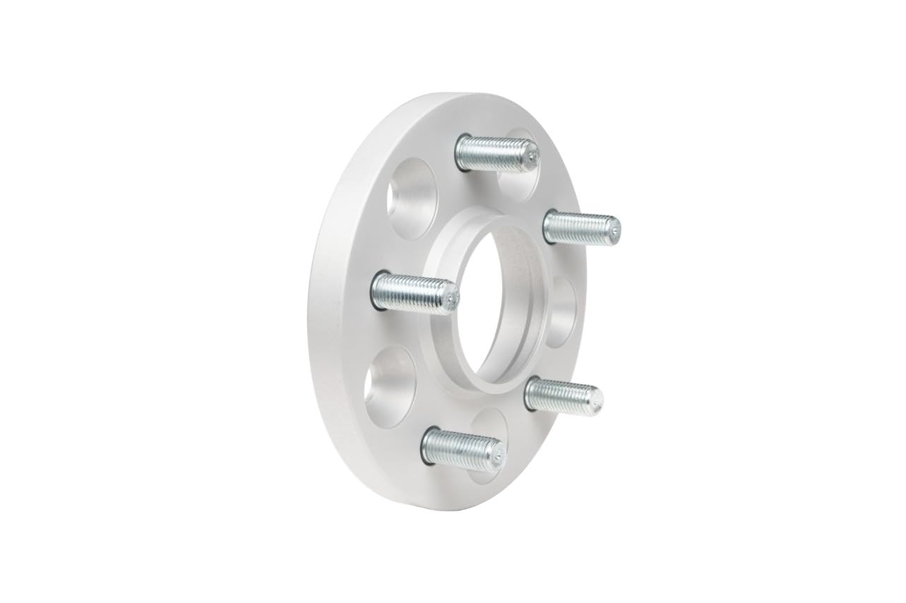 Eibach 5 x 114.3 mm Wheel Spacer, 20 mm Thick, Lug Nuts Included, Aluminum, Clear Anodized, Compatible with Tesla Model 3 2017-23 / Tesla Model Y 2020-25, Pair