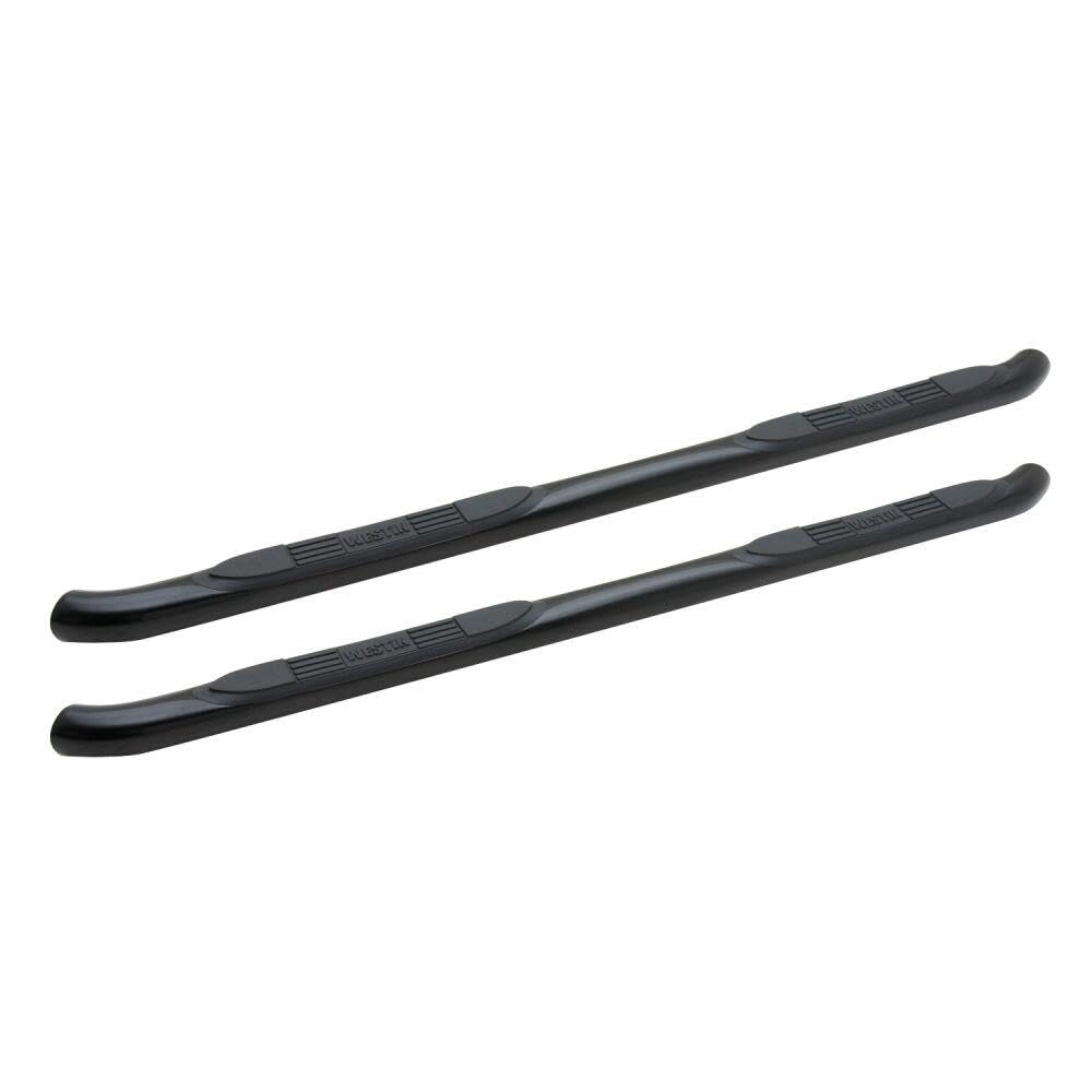 Westin E-Series 23-3715 3 Round Nerf Bars fits 2014-2019 Silverado Sierra 1500 (Rocker Mount) 2015-2019 Silverado Sierra 2500 3500 Double Cab (Exc Diesel) Black Pair
