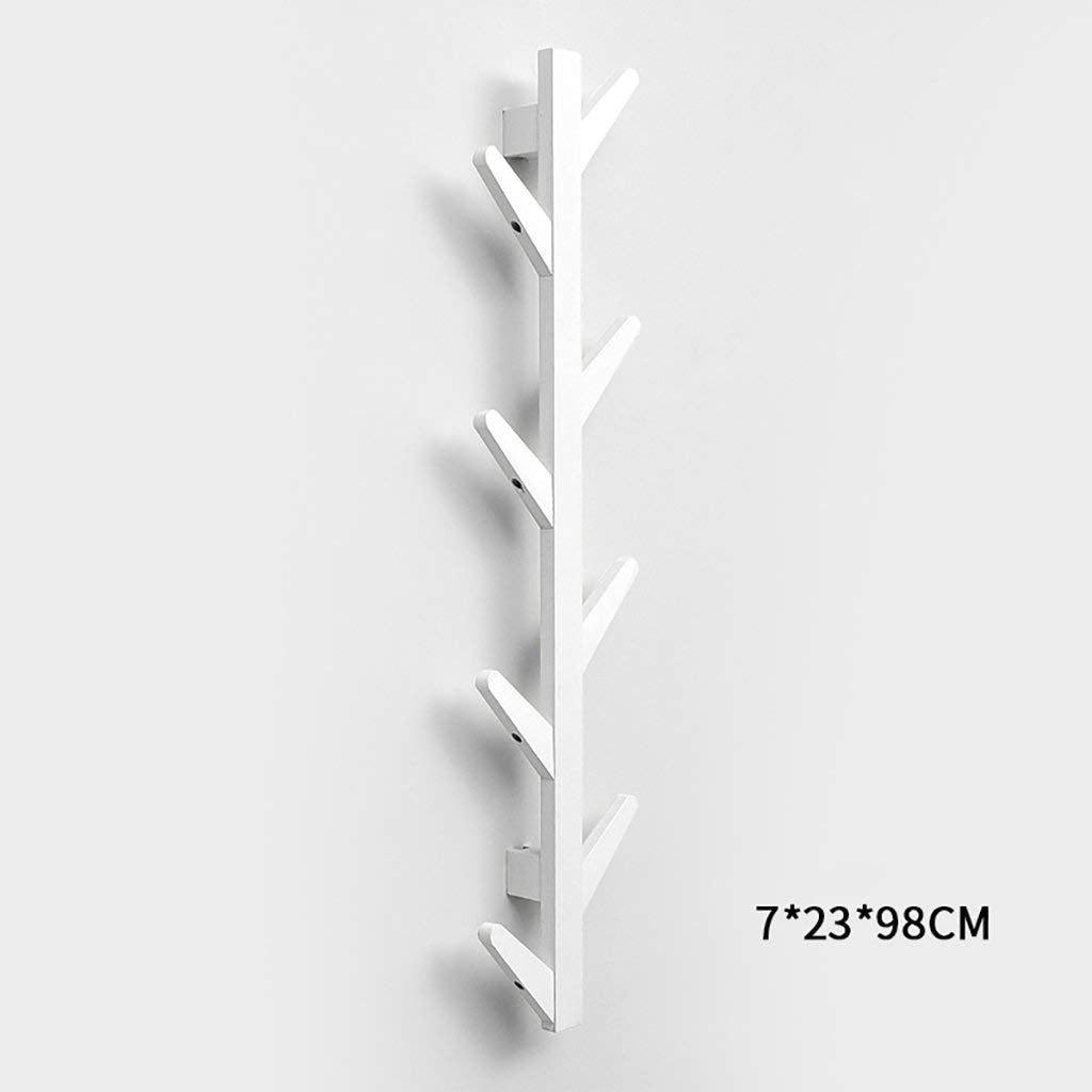 YIMJ Modern DIY Clothes Rack, Wooden Clothes Rack, Stand Hat, Scarves, Corner Hall Umbrella, Tree for Bedroom, Living Room, Office, Storage Shelf, Coffee, 8 Hooks