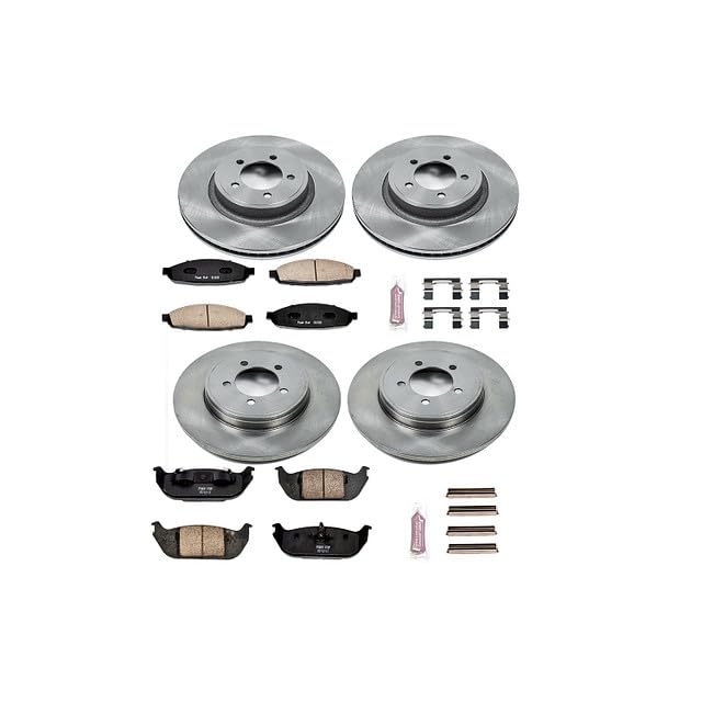 POWERSTOP Autospecialty KOE2839 Front and Rear Replacement Brake Kit-OE Brake Rotors & Ceramic Brake Pads For Lincoln Aviator 2003-2005 [Model Specific]