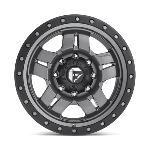 D558 ANZA FUEL OFF-ROAD 16X8, 6X5.5, 4.54, 1mm MATTE GUN METAL BLACK BEAD RING - D55816808345