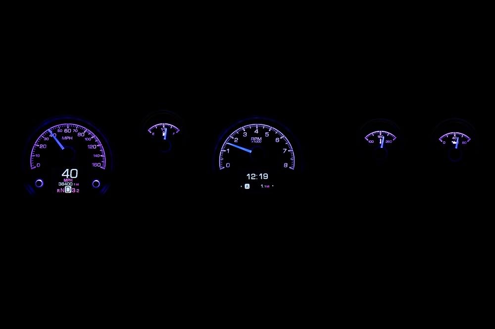 Dakota Digital HDX-70P-FIR-K Analog Gauge Instrument System Compatible with 1970-81 Pontiac Firebird Black Alloy