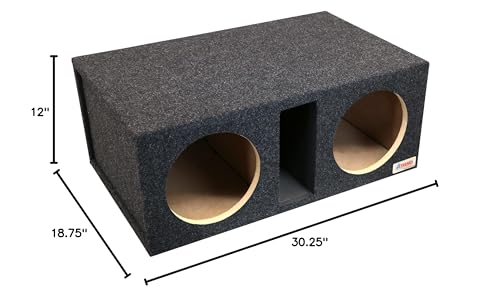 Dual Vented Bbox 10 Inch Subwoofer Enclosure - Pro Series Dual Vented SPL Car Subwoofer Boxes & Enclosures - Premium Subwoofer Box Improves Audio Quality, Sound & Bass - Nickel Finish Terminals