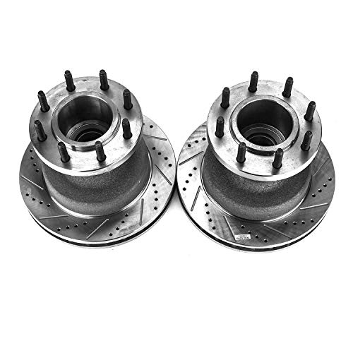 Power Stop Front AR8574XPR Drilled & Slotted Rotor Pair For Ford F-350 Super Duty 1999-2002 [Model Specific]