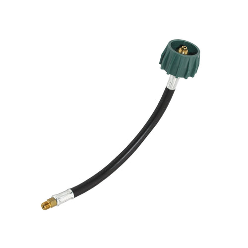 12-inch Flame King Pigtail Hose Connectors, 1/4" Male Inverted Flare for RV, Van, or Trailer, Propane Tank 2-Stage Auto Changeover Regulators - E12INPT, Black/Green