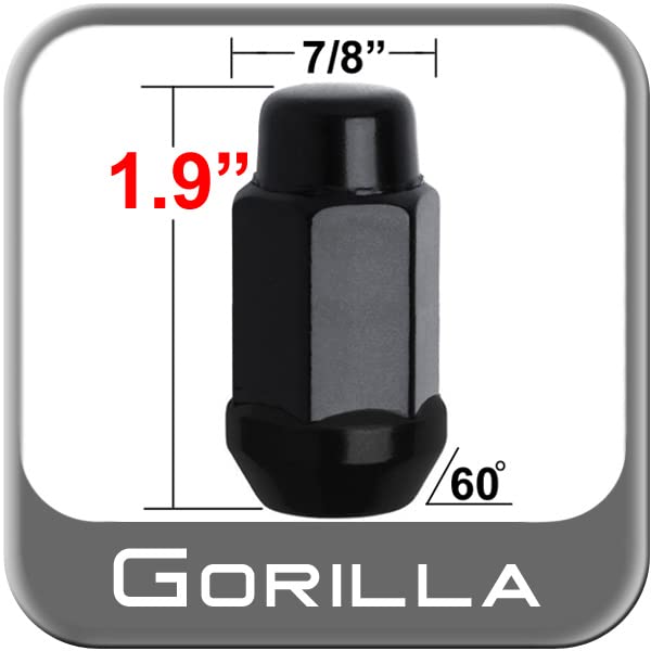 Gorilla 76147BC Automotive Dup Acorn Lug 7/8" 14-1.50 Blk Clam