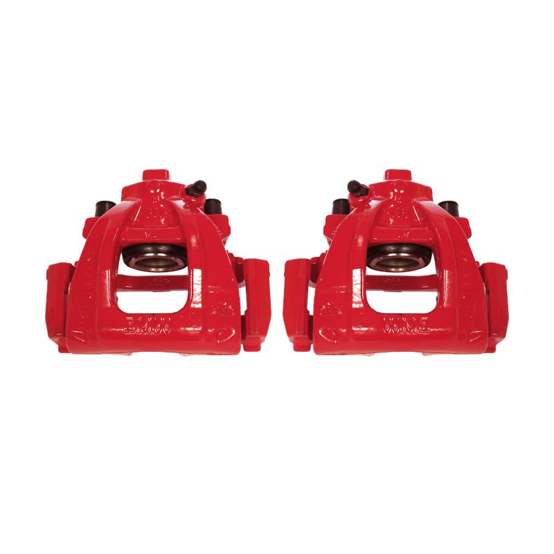 Power Stop S2776 Front Pair of High-Temp Red Powder Coated Calipers For Mini Cooper 2002-2006, Mini Cooper 2008 [Model Specific]