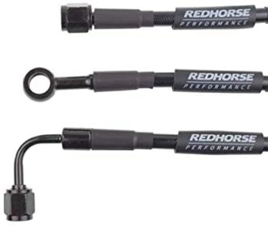Performance Red Horse 3302-03-27 Straight -3 To Straight -3 27" Pre -Assembled Brake Line -Black