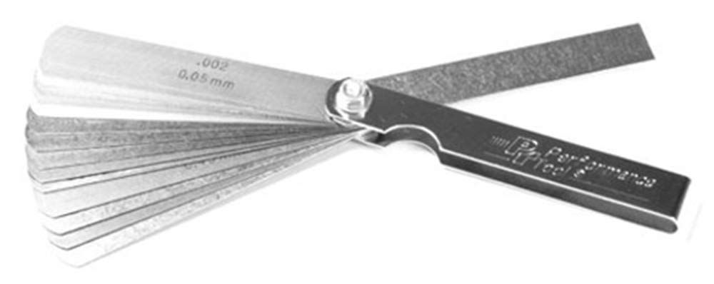 W131C Performance Tool Precision Feeler Gauge Set with 3-Inch Steel Rule - Decimal and Metric Sizes - SAE Sizes 002-025-Inch and Metric Sizes 05- 63 mm