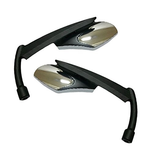 Chrome/Black CIPA 01904 Motorcycle Classic Knife Blade Style Mirror Kit