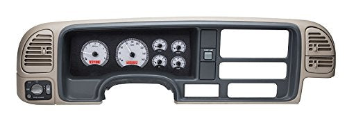 Dakota Digital 95-98 Chevy GM Analog Gauge Kit Full Size Pickup Truck Silver Alloy Red VHX-95C-PU-S-R