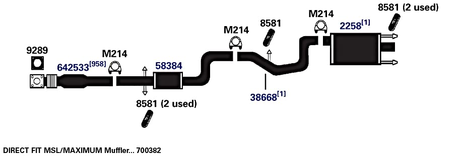 Exhaust Muffler AP Exhaust Products 2258