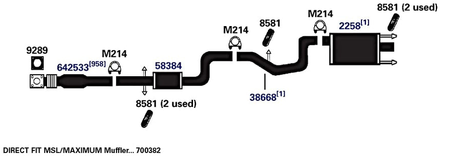 Exhaust Muffler AP Exhaust Products 2258