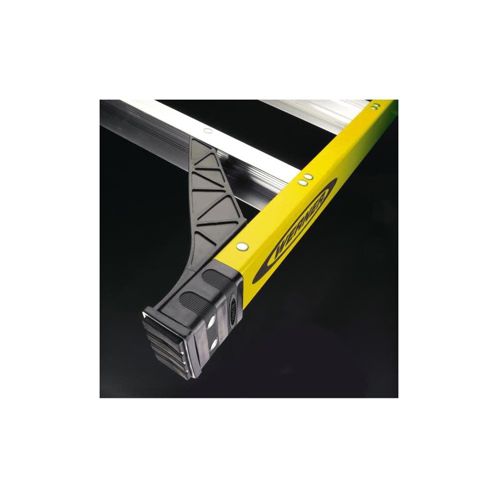 7304 Werner Type IAA Fiberglass Step Ladder, 3 Steps, Single-Sided, Yellow, 375lb Load Capacity, 4' Length, 21.5" Base Width, 7.56" Height