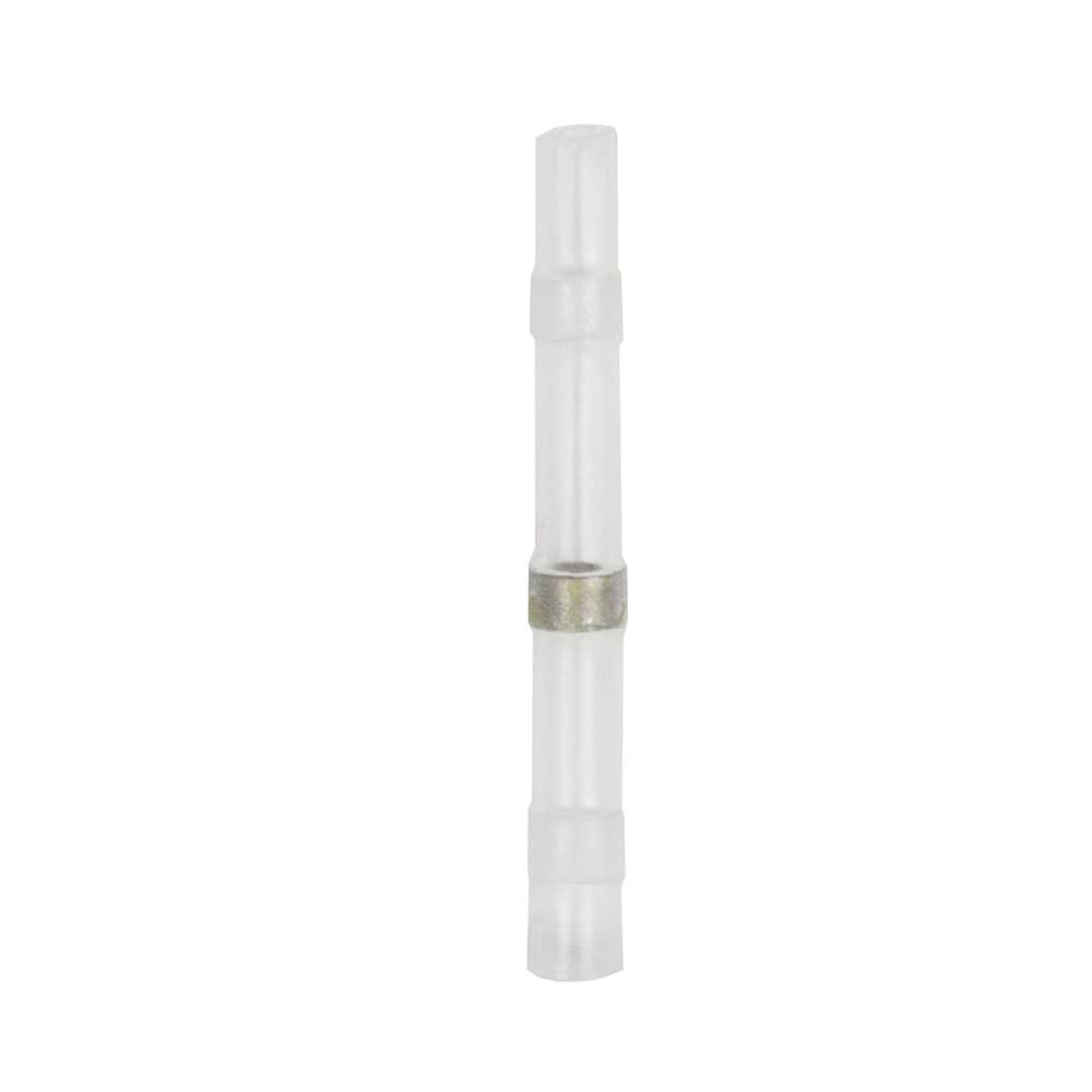 Heise Metra Trailer - Heat Shrink White Butt Connector W/Solder 26/24 GA - 10Pk, Butt Connectors (SHSWBC)