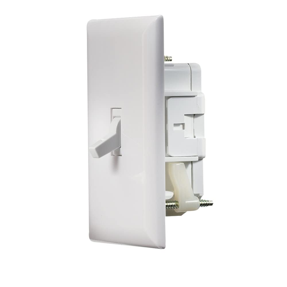 Self Contained RV Designer S821 Wall Switch with Cover Plate, White, AC Electrical