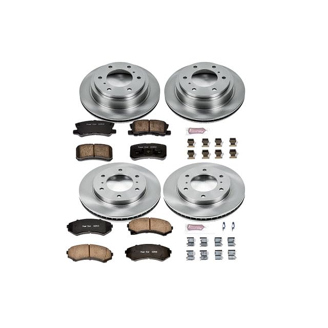 Power Stop Autospecialty KOE2755 Front and Rear Replacement Brake Kit-OE Brake Rotors & Ceramic Brake Pads For Mitsubishi Montero 2001-2006 [Model Specific]