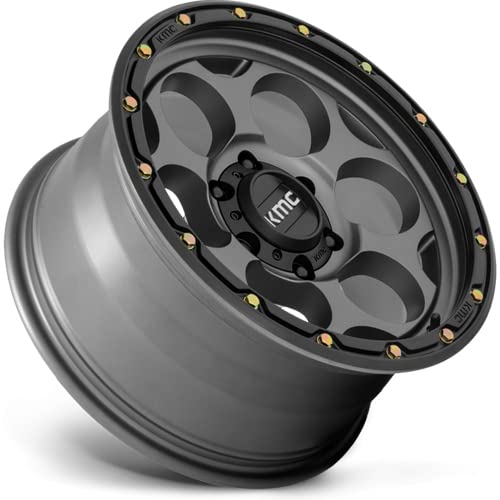 KMC Wheels Dirty Harry KM541 Satin Gray with Black Lip Wheel with Aluminum (17 x 8.5 inches /6 x 139 mm, 0 mm Offset)