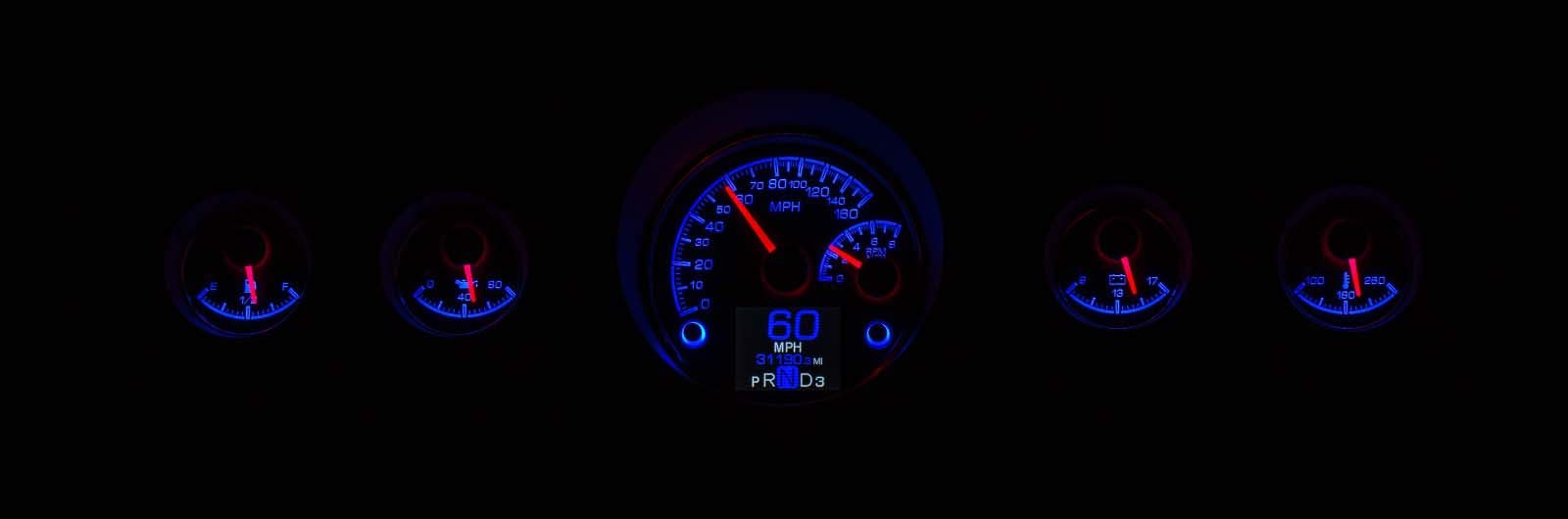 Dakota Digital Customizable 65 66 Ford Mustang Gauges Kit Silver Alloy HDX-65F-MUS-S