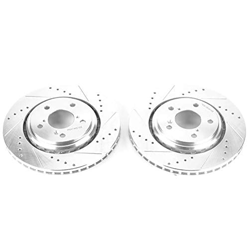 Power Stop Front Drilled, Slotted Brake Rotor Pair JBR1590XPR For Acura MDX 2017-2020, Odyssey 2015-2023, Passport 2019-2023, Pilot 2016-2022, Ridgeline 2017-2023 [Model Specific]