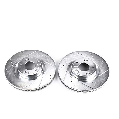 Power Stop Front JBR1375XPR Evolution Drilled & Slotted Rotor Pair For Hyundai Genesis 2009-2014/Hyundai Genesis 2009-2014 [Vehicle Specific]