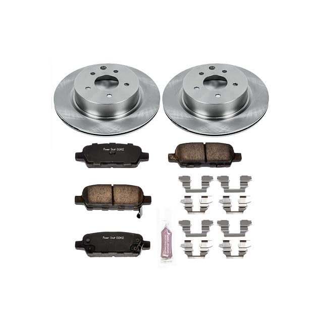 POWERSTOP Autospecialty KOE179 Rear Replacement Brake Kit-OE Brake Rotors & Ceramic Brake Pads For G25, G35, G37, M35, M45, 350Z, Maxima [Model Specific]